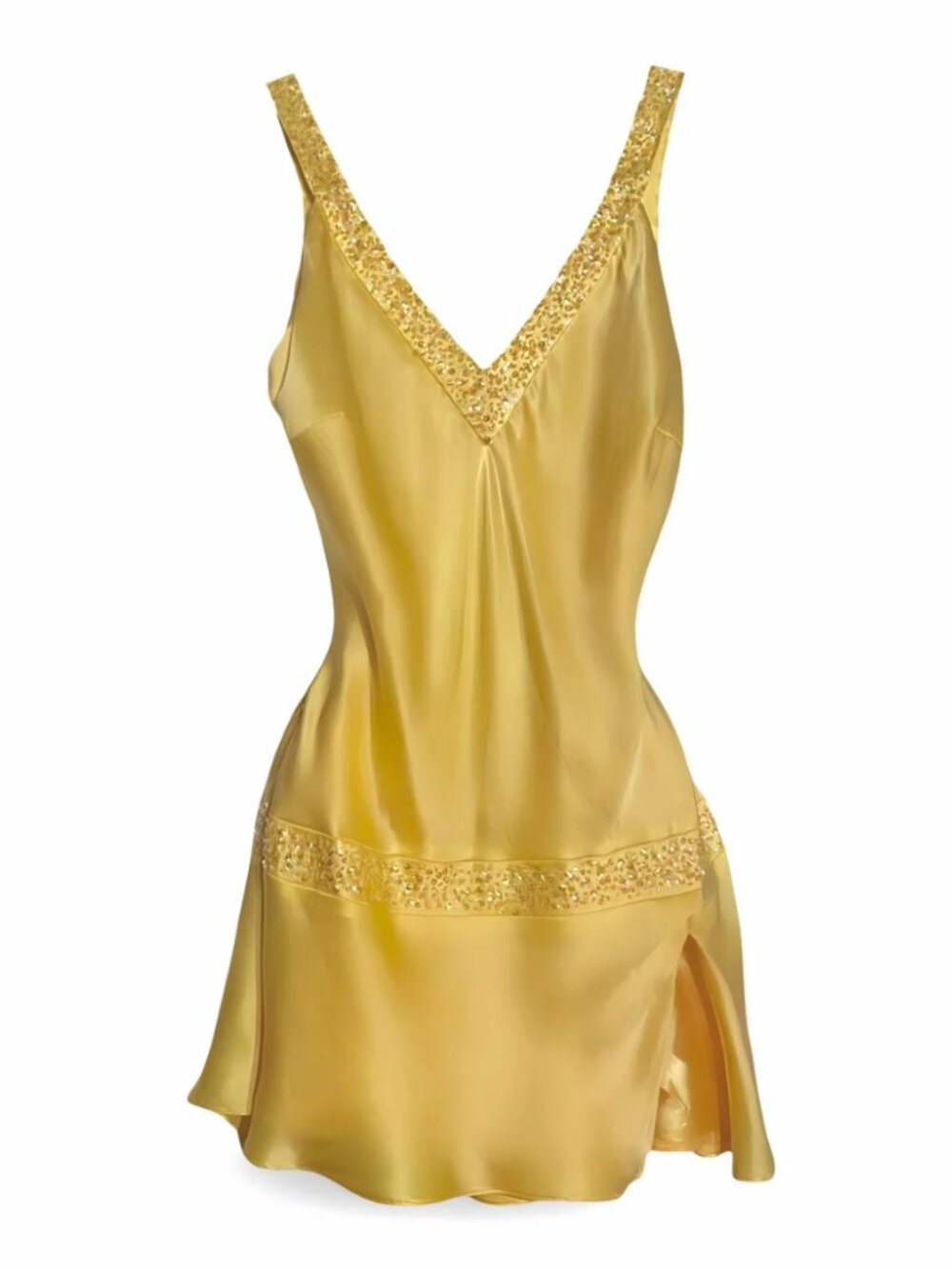 Allure Beverly Hills Adele Yellow Satin Dress